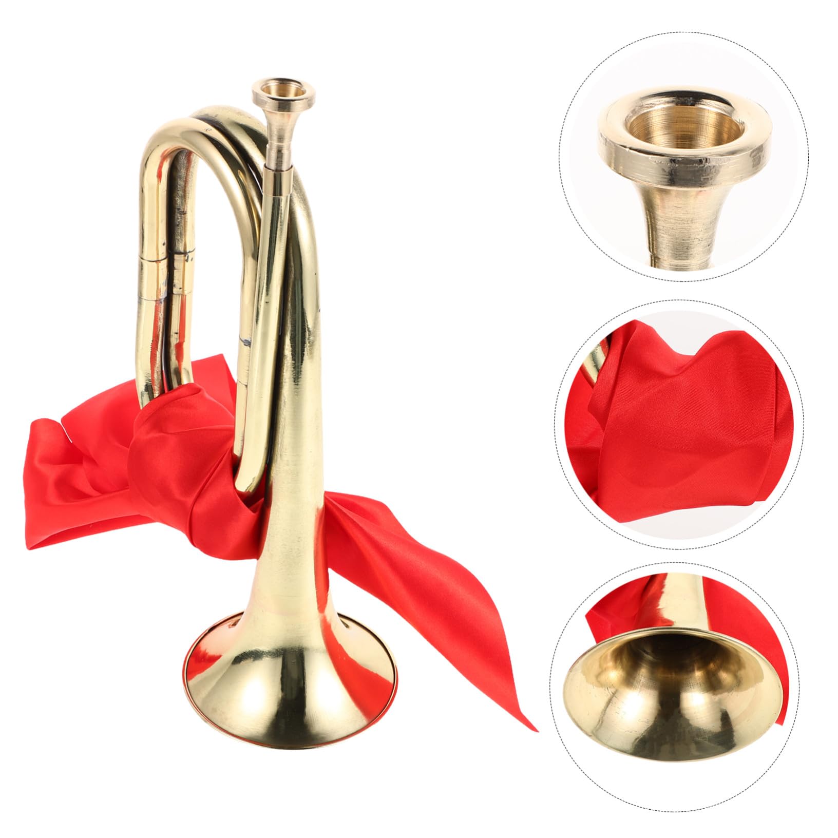 Toyvian Tragbare Blechblasinstrument Trompete für Anfänger mit Klaren Klang und Austauschbarem Mundstück für Schulband und Marschkapelle in Messingqualität