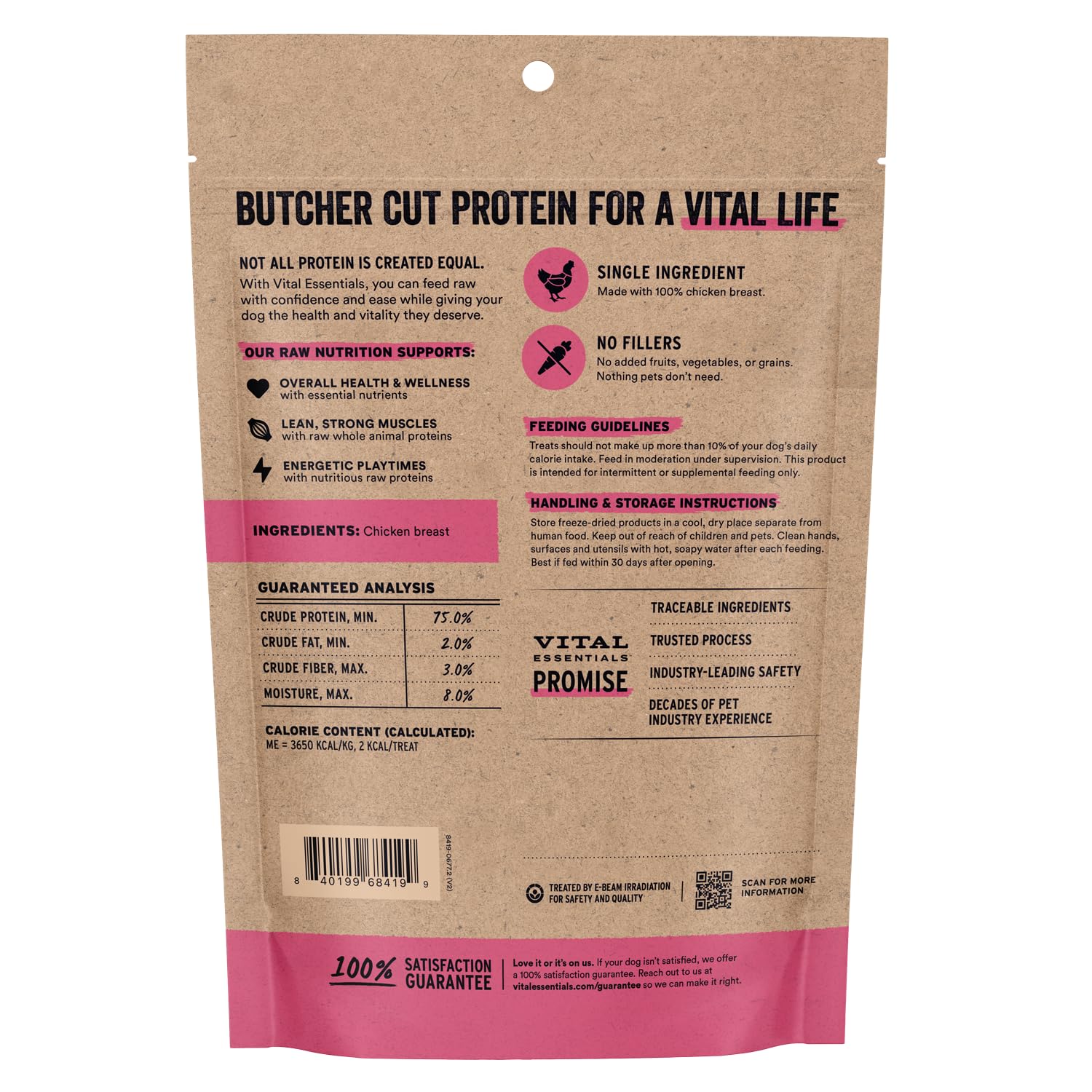 Vital Essentials Hühnerbrust-Leckerlis für Hunde, gefriergetrocknet, roh, Einzelzutat, hochwertige Protein-Trainings-Leckerlis… – Ansicht 2