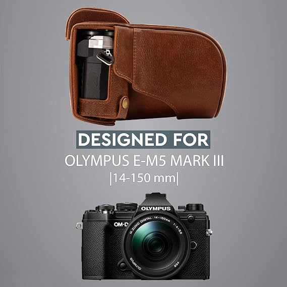 Megagear MG1863 Ever Ready Genuine Leather Camera Case Compatible With Olympus Om-D E-M5 Mark I - Brown