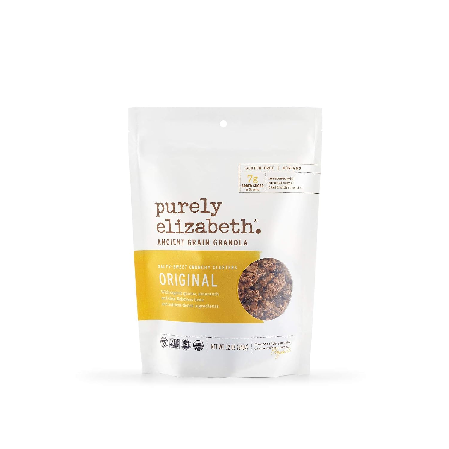 Purely Elizabeth Ancient Grain Granola, Certified Gluten-free, Vegan &amp;amp;amp; Non-GMO | Coconut Sugar | Delicious Healthy Snack | Clean Energy |
