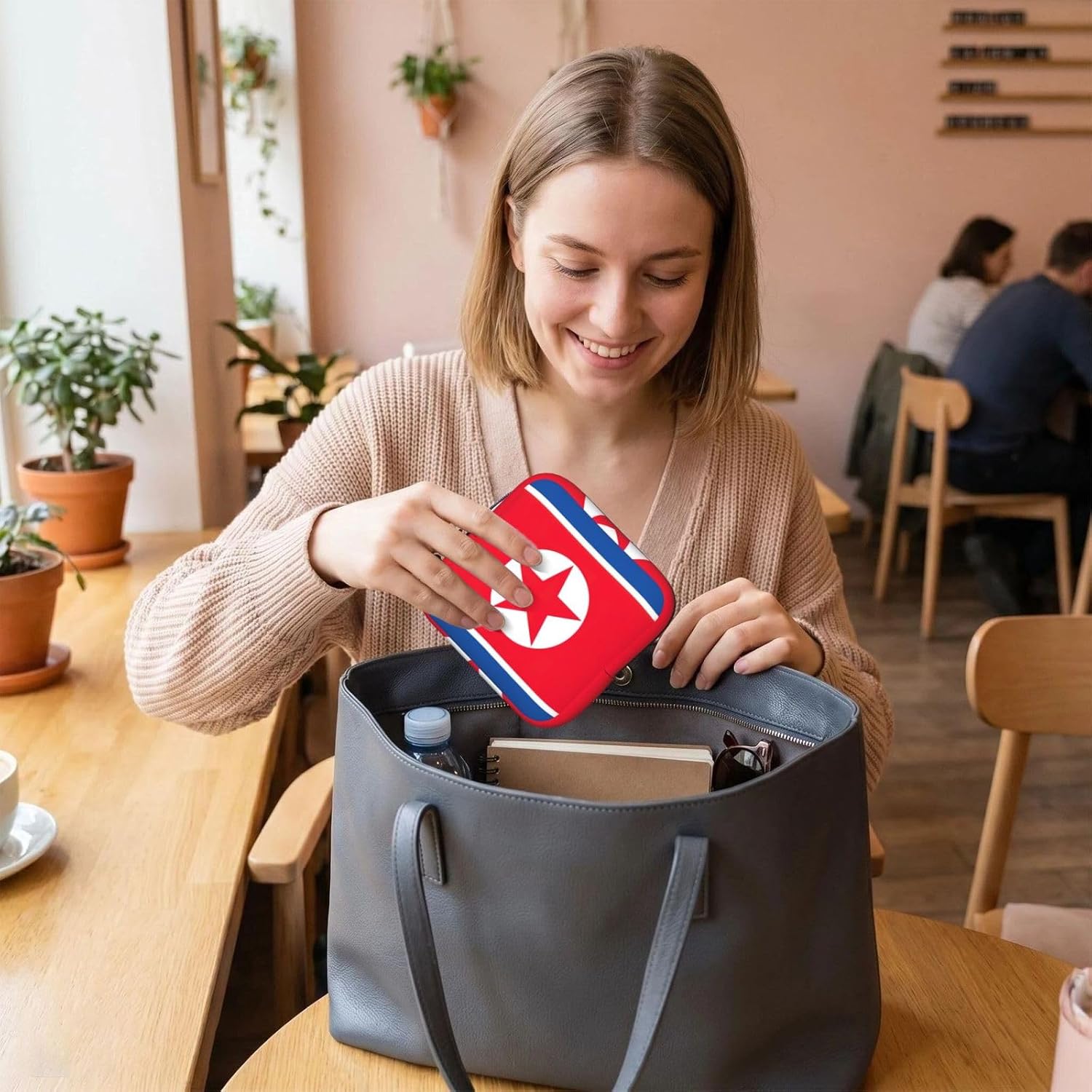 Korean Flag Print Women Period Bag Sanitary Pouch Portable Pad Pouch Tampon Holder Small Zipper Pouch Storage Bag