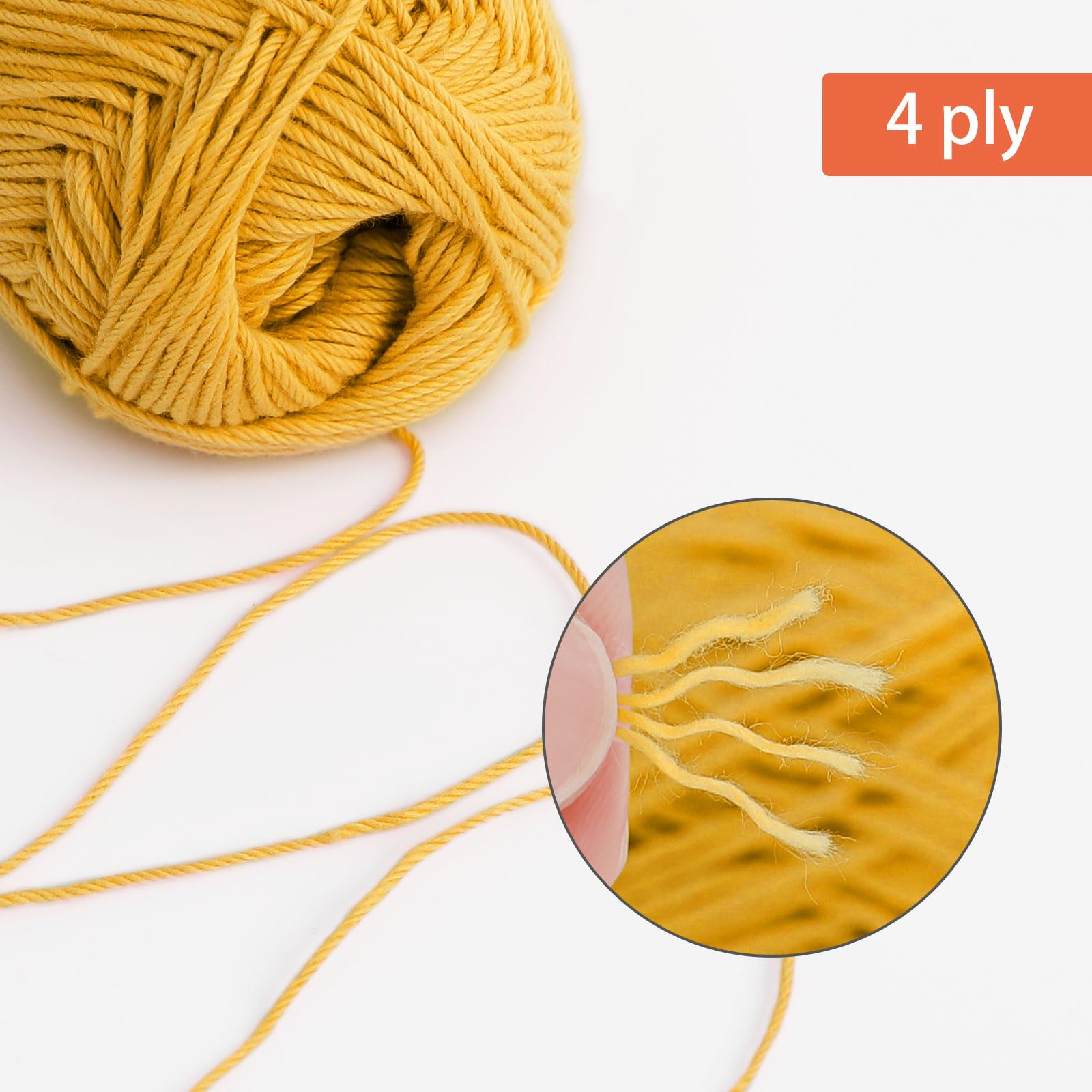Pretty Jolly 4 Skeins Soft Baby Yarn, 100% Cotton, Crochet & Knitting, 4 Ply, Fingering Weight - Image 3