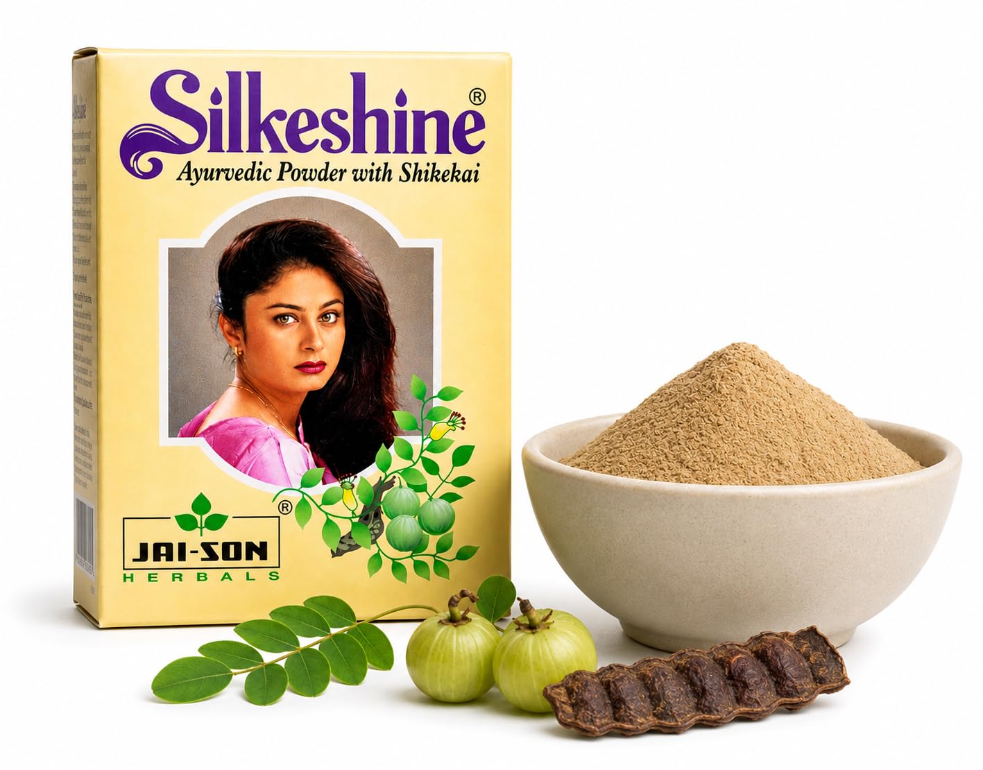 Jai-Son Herbals Silkeshine Powder | Hair Care, Wash, Healthy Scalp, Nourishment |120Gms Each (Pack of 2-240Gms)-image-2