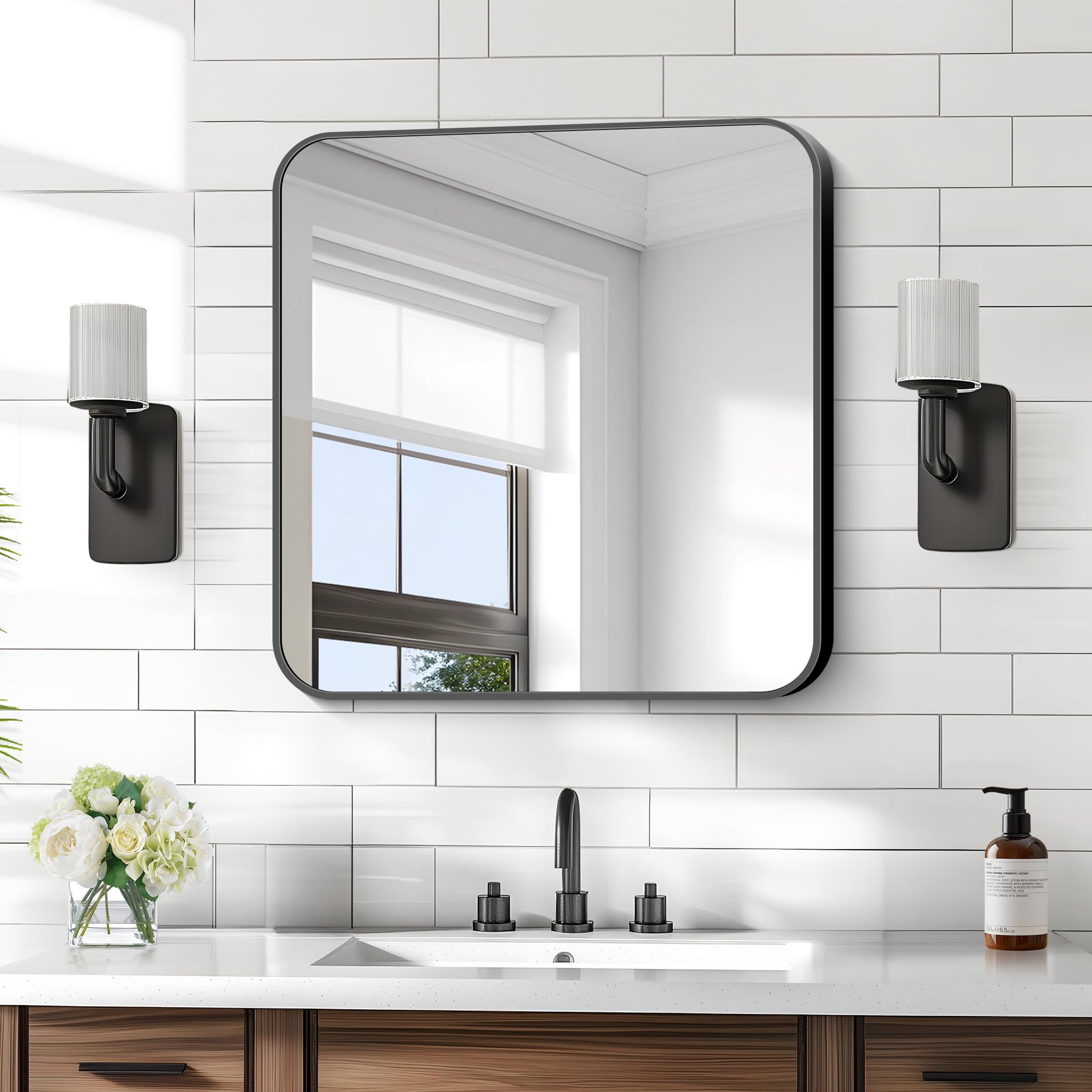 Amazon.com: KOCUUY Square Bathroom Mirror, 24