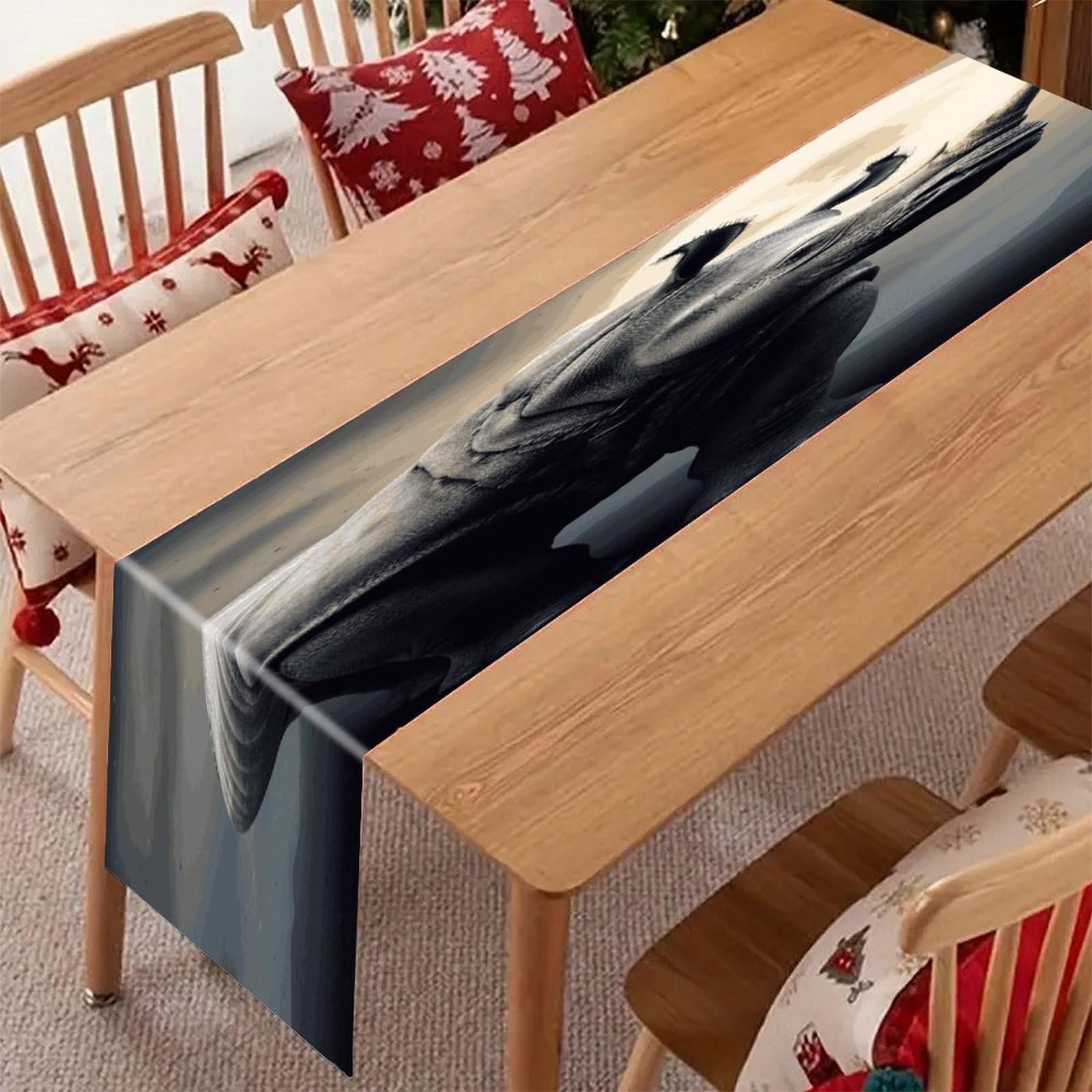 Rustic Linen Table Runner Farmhouse Style Rhino Table Runners Boho Style Tabletop Collection Home Long Dining Table Decoration for Party Living Room 13" X 71"