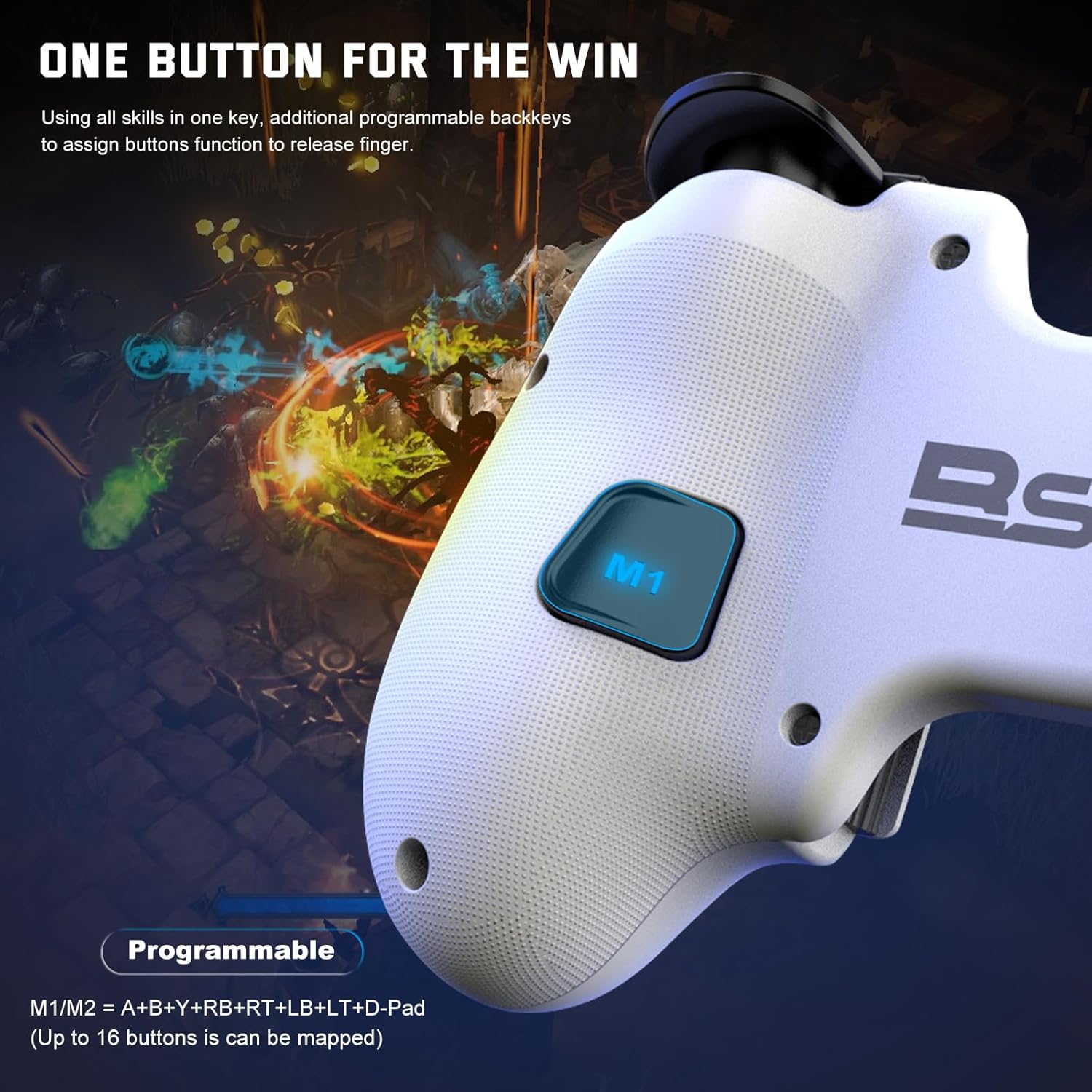 Joso D10 Phone Game Controller For iPhone/Android/Pc/Switch With Hall Effect Joysticks/Hall Trigger Play COD, Genshin Impact Android Game Controller Support Cloud Gaming/PS Remote Play White 8 71o4ZvZSvAL. AC SL1500