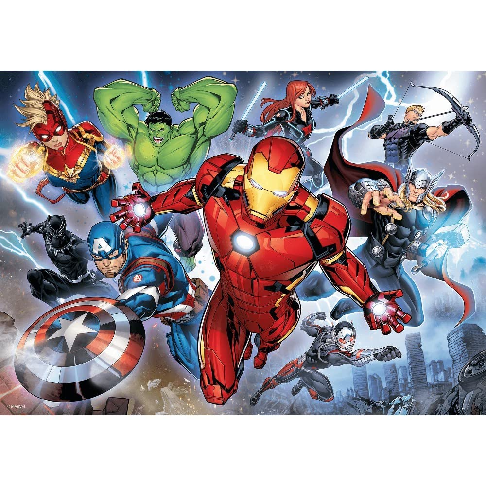 Trefl Waleczni Avengersi Puzzle 200 Elementów Marvel o Wysokiej Jakości Nadruku dla Dzieci od 7 lat