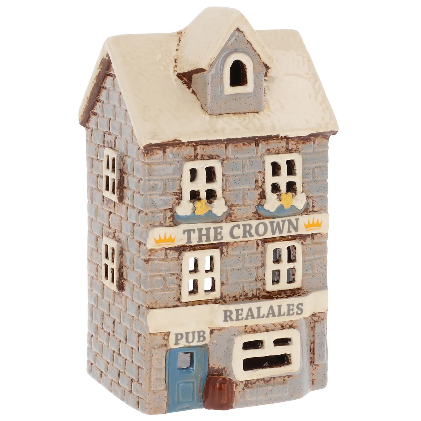 Shudehill Giftware Village Pottery Pub - Colección de velas de té, corona, león rojo y roble real (Crown Pub)