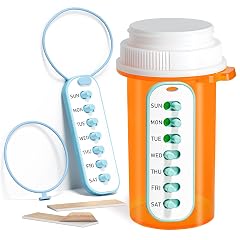 Odaro 2 Pack Pill Reminder Lanyad or Sticker Pill Tracker Work with Most Bottles Reusable Medication Tracker Replacement