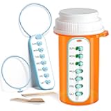 Odaro 2 Pack Pill Reminder, Lanyad or Sticker Pill Tracker, Work with Most Bottles, Reusable Medication Tracker Replacement of Vitamin Weekly (7 Day) Medicine Organizer