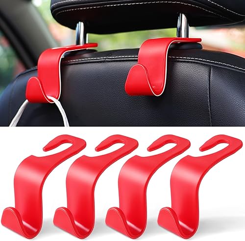 Miniatura 16 de LivTee Gancho para bolso de automóvil, gancho para reposacabezas para automóvil, paquete de 4 ganchos universales para reposacabezas de asiento de