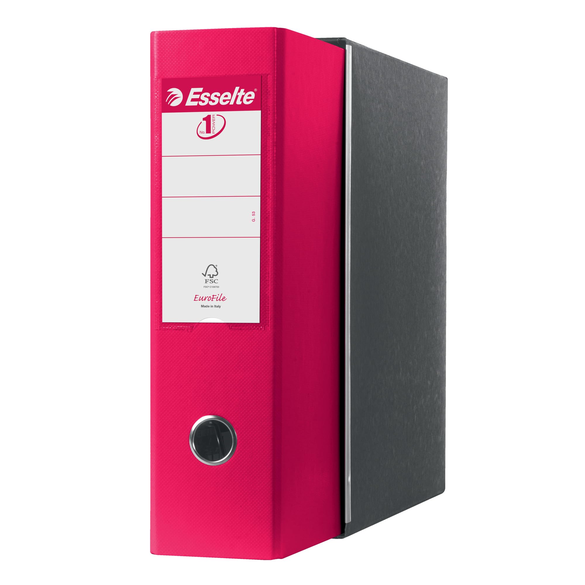 ESSELTE G53 EUROFILE Registratore - f.to commerciale dorso 8 cm - Fucsia - 390753900 - Conf. da 6 Pezzi