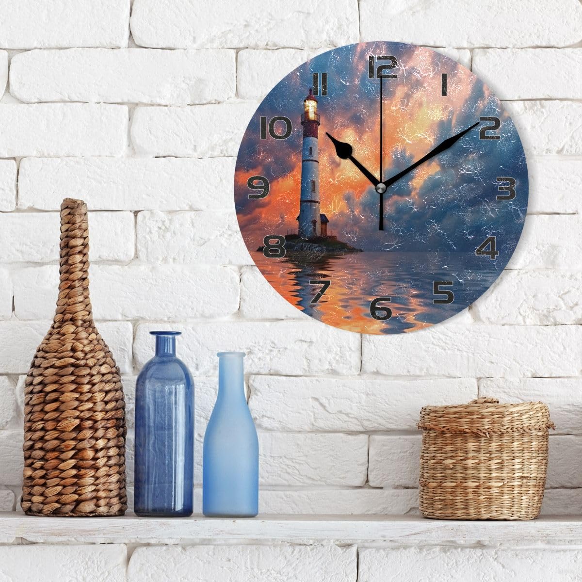 Amazon.com: KJIZMO Dark Sky Lighthouse 2 Funny Eyeball Round Wall