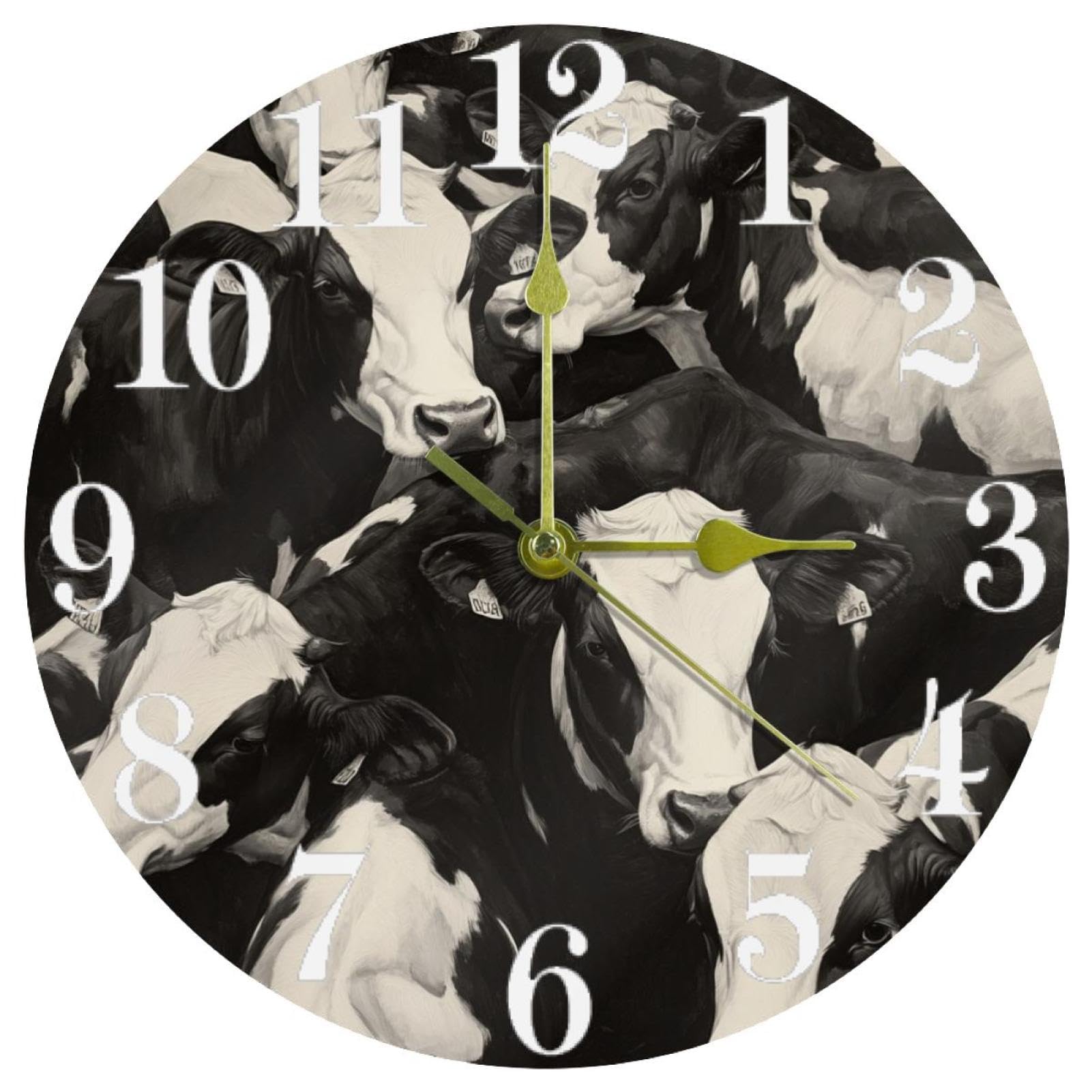Horloge murale ronde silencieuse fonctionne à piles pour maison et bureau