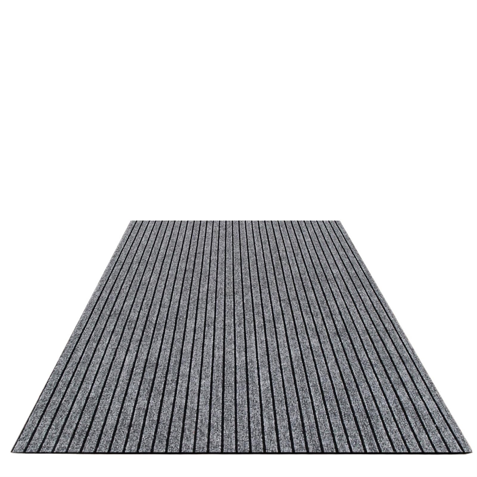 Tapis d'entrée intérieur gris 40x120 cm antidérapant et résistant à l'huile