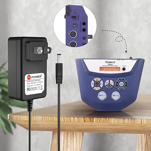 Miniatura 5 de PKPOWER Adaptador de fuente de alimentación para Boss Roland GT-10 GT-10B BCB-60 BR-80 BR-800 BR-800 BR-864 CP-40 CN-20 CR-1000 Cable de