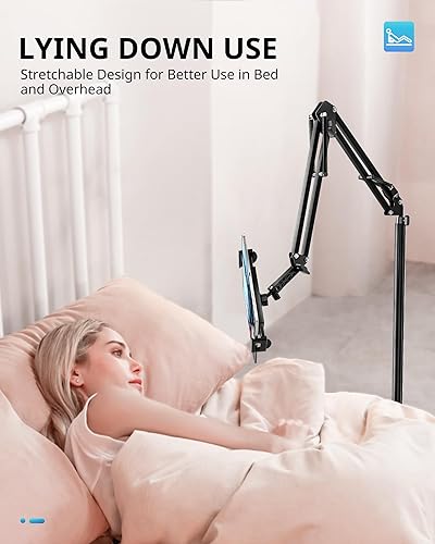 Miniatura 4 de UBeesize Soporte para tablet para cama y piso, soporte ajustable resistente para iPad de 9.7 libras, giratorio de 360, brazo elástico, compatible