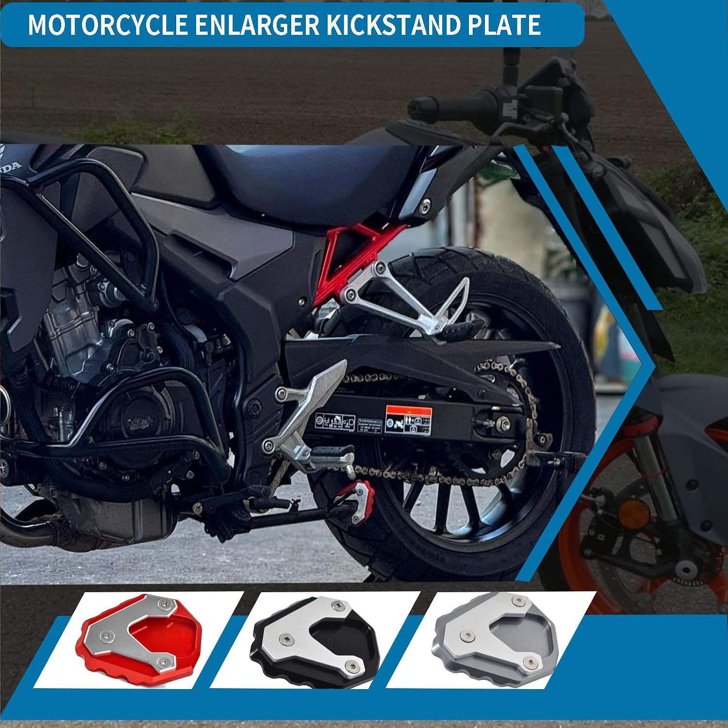 for Ho&nd&a CB 500 X 2019-2024 Motorcycle Side Stand Enlarger CNC Support Extension Plate Kickstand cb500x Anti-skid Enlarged Base(Titanium)