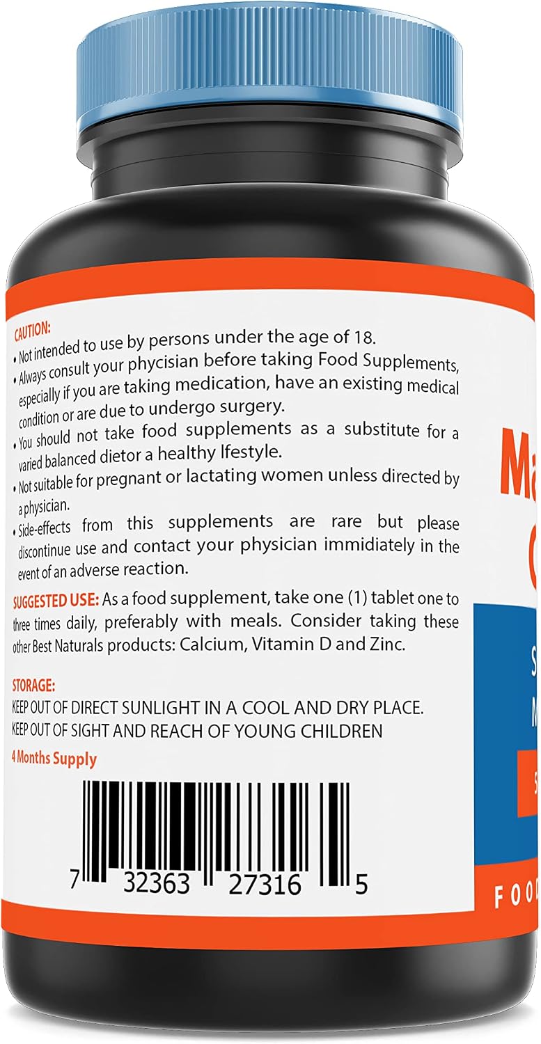 Nova Nutritions Magnesium Chloride 520mg - Supports Healthy Nervous System - 120 Tablets