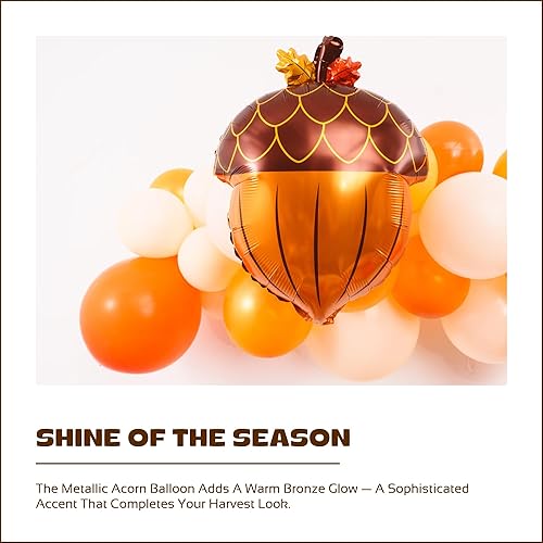 Miniatura 7 de Kit de arco de guirnalda de globos de decoración de Acción de Gracias, calabaza de color naranja, hoja de arce, láminas de conos de pino para