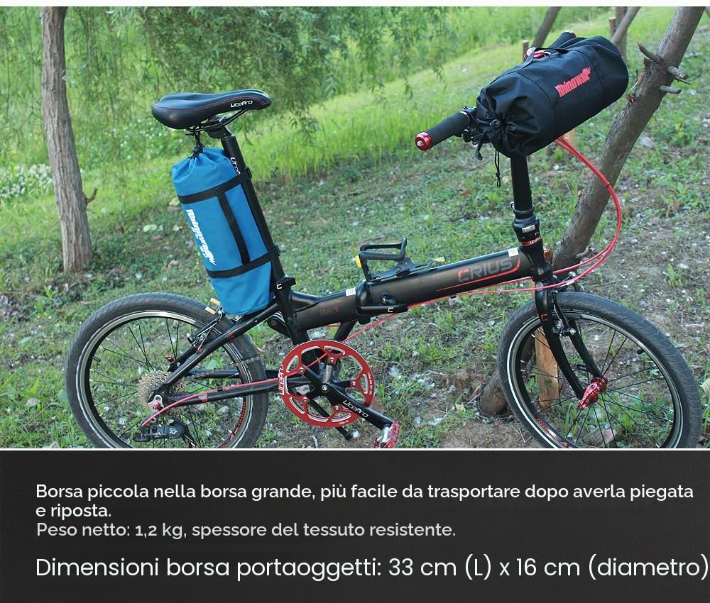 UBORSE Borsa per Bicicletta Pieghevole da 20 Pollici Sacchetto Porta Bici Impermeabile Borsa da Viaggio per MTB Bicicletta Pieghevole Custodia per Ciclismo 600d (Nero)