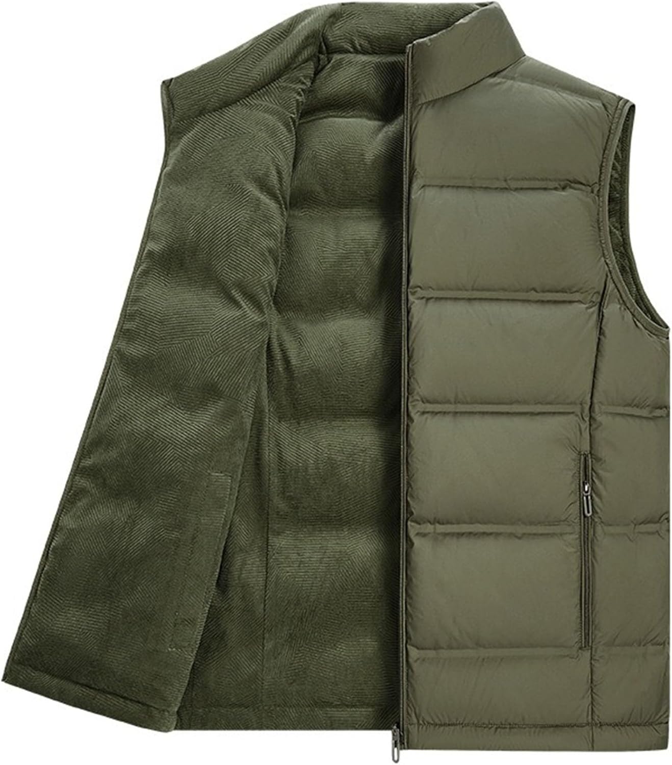 DGHM-JLMY Men's Zip Up Lightweight Vests Solid Color Sleeveless Sports Business Gilet Winter Warm Jacket Outerwear