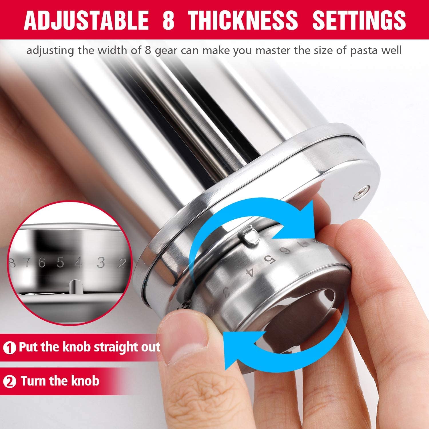 Edelstahl Nudelaufsatz mit Reinigungsbürste für Kitchenaid Küchenmaschine, Nudelroller und Schneider für Kitchen Aid,Nudelmaschine 3 Stück Pasta Set,Pasta maker Wasserwaschbar mit Bürste