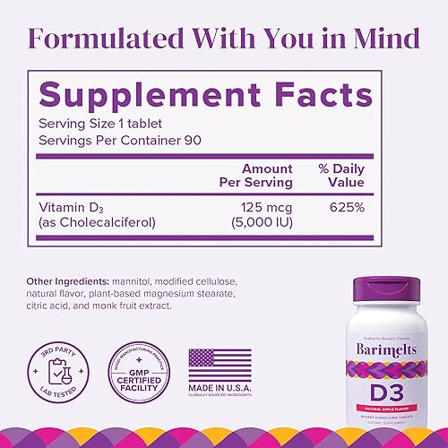 Miniatura 3 de BariMelts Paquete de inmunidad post-cirugía bariátrica - Multivitamínico con hierro, citrato de calcio y vitamina D3