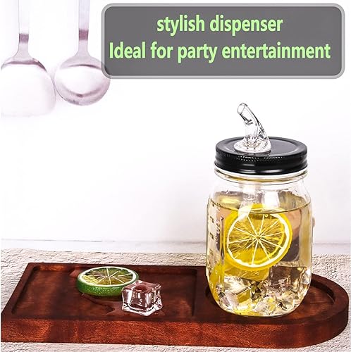 Miniatura 7 de Caños para verter tarros de masón. Caños de vertido de tarro de masón de flujo libre, tarro de vidrio para boquilla de boca regular, tapa de