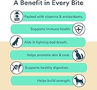 Vista 3 de Benefit Biscuits, golosinas naturales para perros, certificadas veganas, sin OMG, sin trigo, galletas saludables para perros, fabricadas en Estados