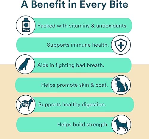 Miniatura 3 de Benefit Biscuits, golosinas naturales para perros, certificadas veganas, sin OMG, sin trigo, galletas saludables para perros, fabricadas en Estados