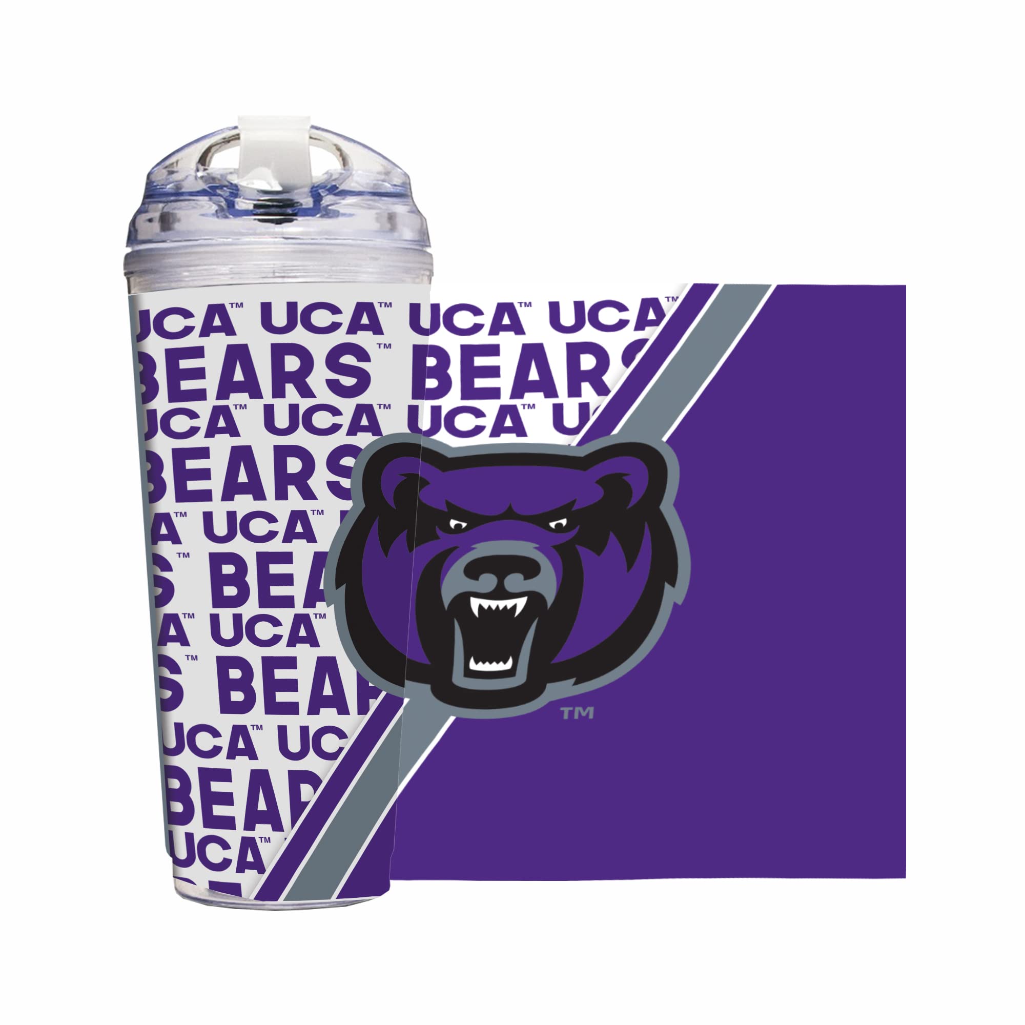 Gobelet Central Arkansas Bears 710 ml double paroi avec paille Rico Industries