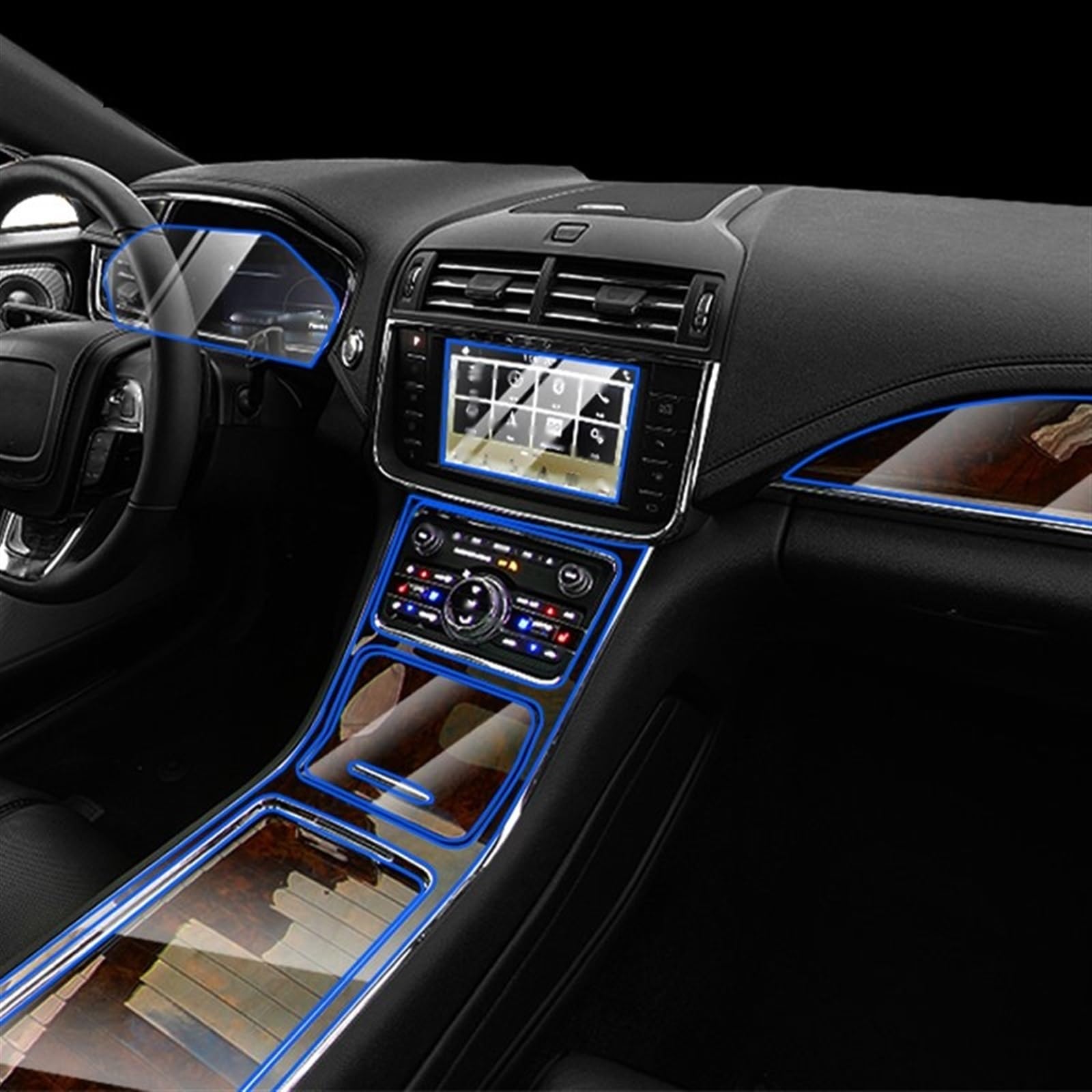 Autoschutzfolie Auto Innen Aufkleber Film Center Konsole Sreen Getriebe Tür Windows Hebe Panel Für Lincoln Für Continental 2017 2022 2021 2020 2019 2018(2017-2022 Left Hand Driver)