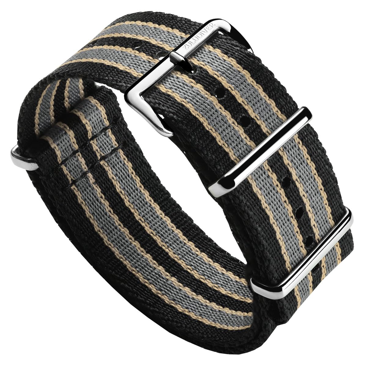 ZULUDIVER Apex Polyester Watch Strap, No Time Bond, 22mm