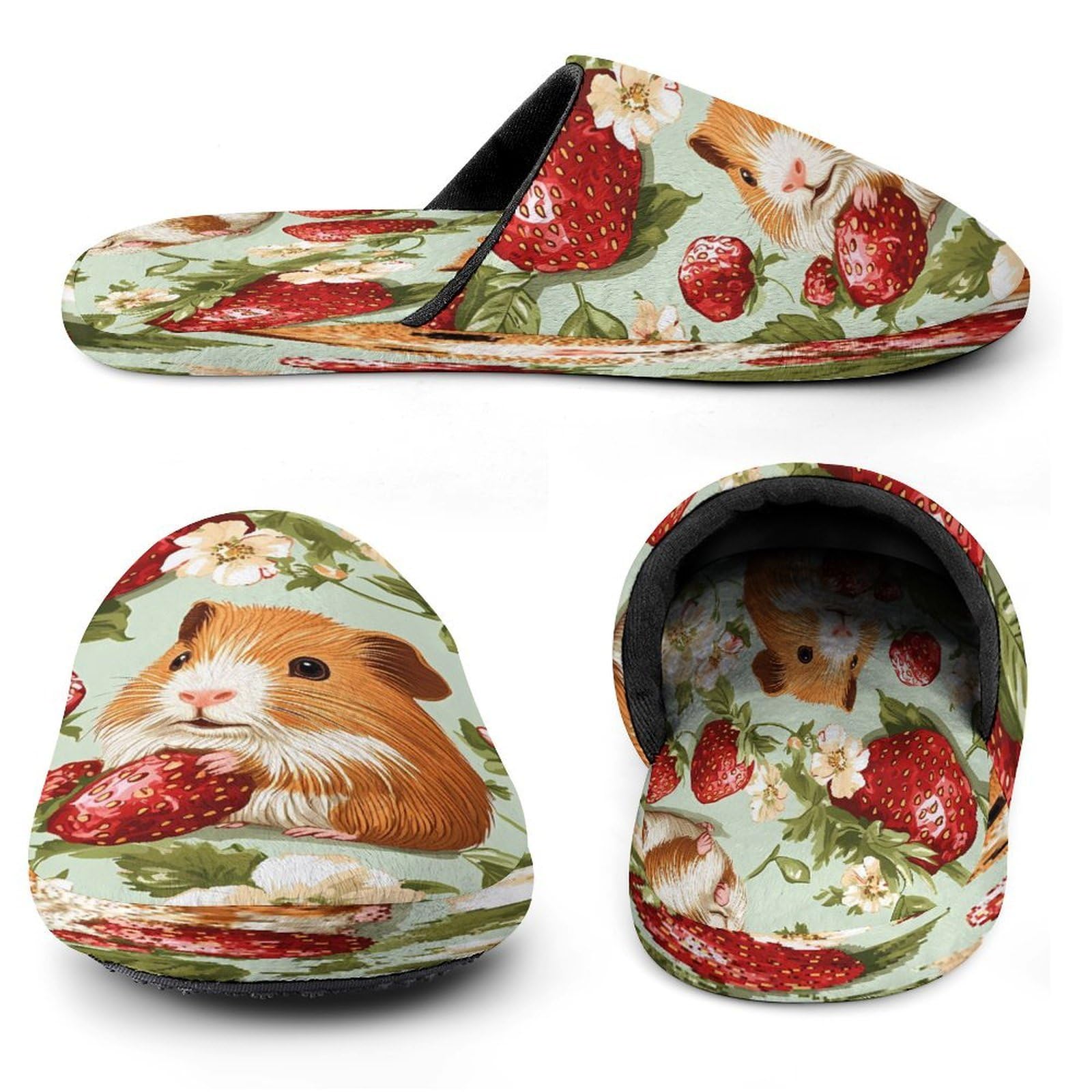 Porcellini d'India con fragole estive pantofole da uomo in memory foam scarpe da casa leggere pantofole lavabili