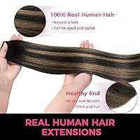 Vista 159 de Lashey Extensiones de Cabello Humano con Cinta Adhesiva Negro Natural 100% Remy Cabello Humano Liso Extensiones de Cabello con Cinta Largas de 24