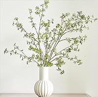 Avoeco 47" Artificial Greenery Stems - Real Touch Faux Enkianthus Perulatus Branches, 3 Packs Green for Vases, Home Office Wedding Decor
