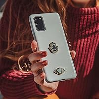 Vista 4 de Pegatinas de metal para fundas de teléfonos celulares. Juego de 2 calcomanías doradas de mal de ojo y hamsa, reutilizables y extraíbles. No deja