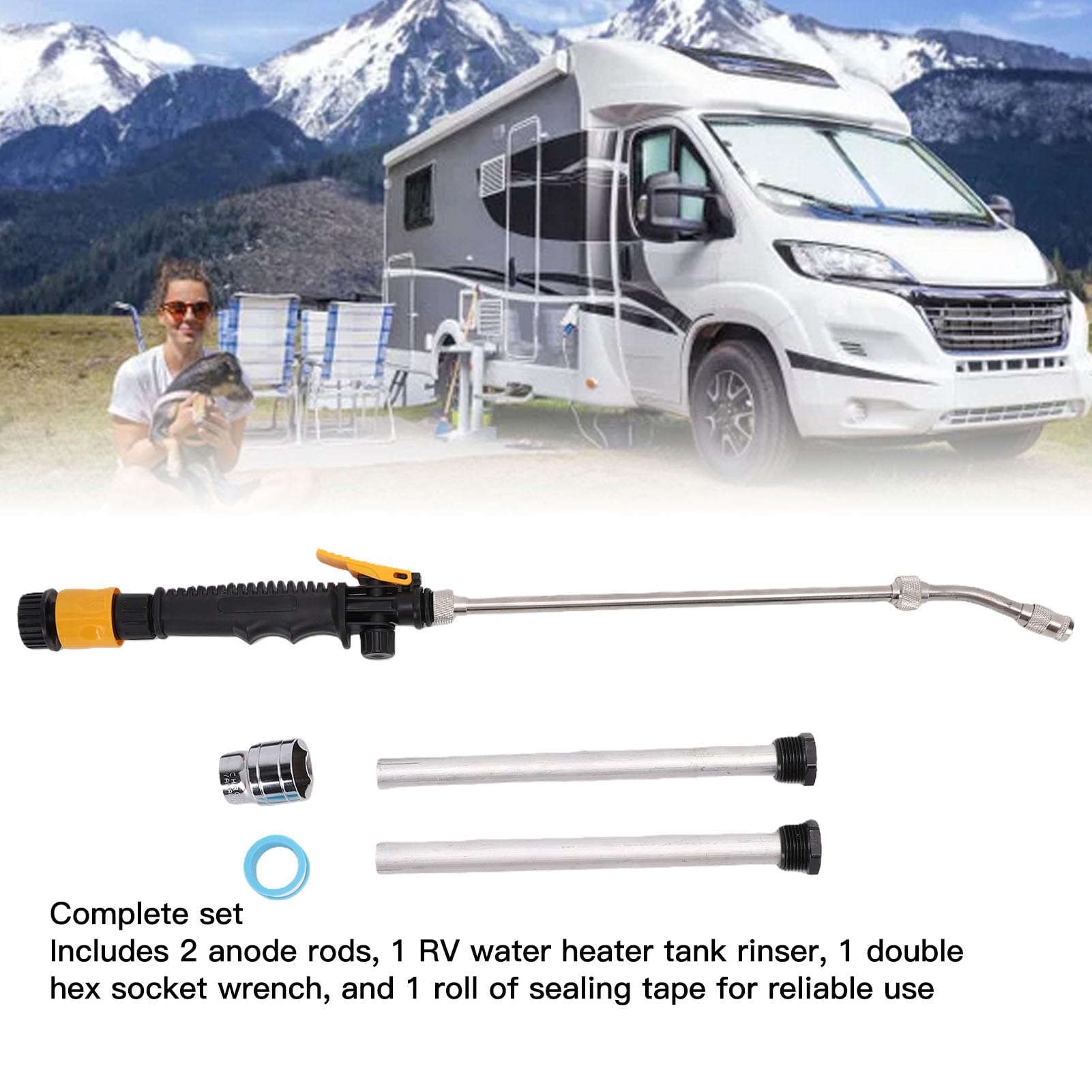 Akozon Kit Bacchetta di Scarico per Aste Anodiche per Scaldabagno RV Manutenzione Efficiente per Scaldabagno Mor-Flo