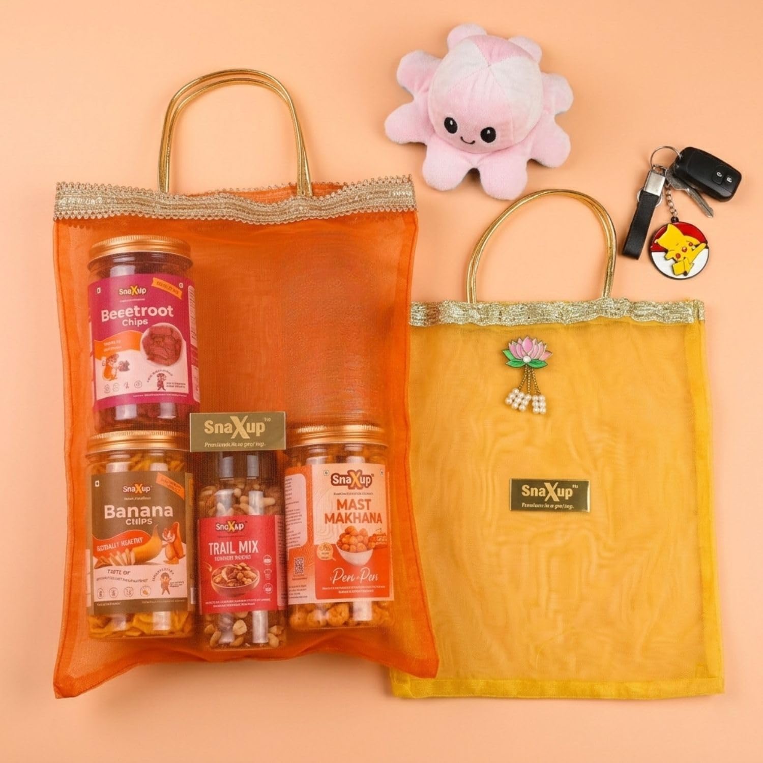 SnaXup Travel Hamper with Mast Makhana Peri Peri, Banana Chips, Trail Mix and Beetroot Chips-image-25