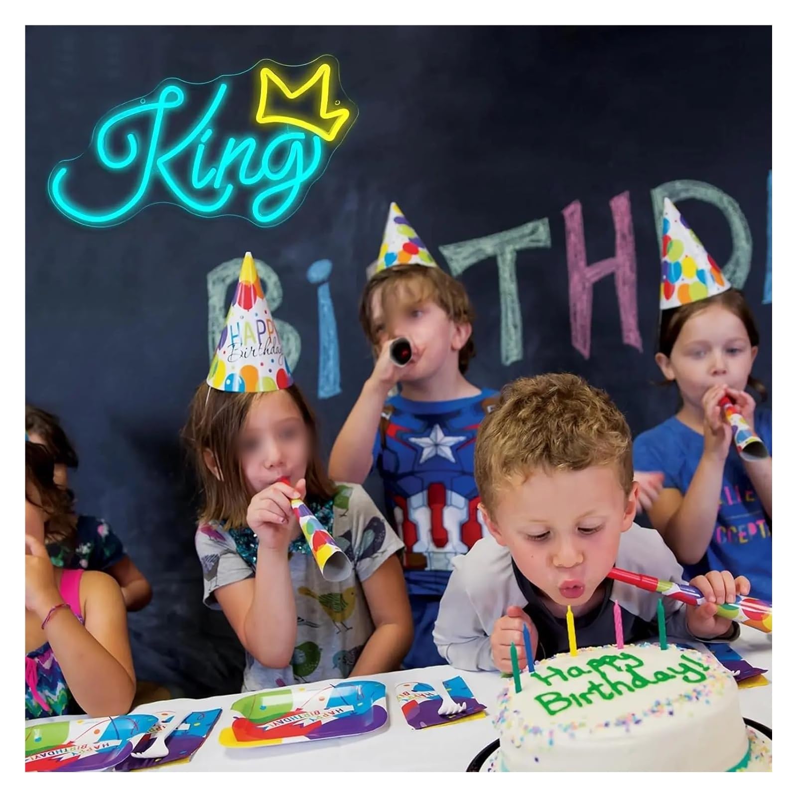 Insegna al Neon Insegna Al Neon King, Corona Luminosa A, Estetica, Alimentata Tramite USB, Decorazione Da Parete Per Bambini, Ragazzi, Cameretta, Feste, 22cmх40cm