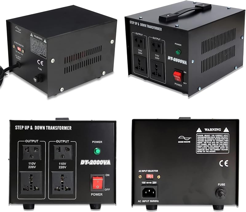 MEISHILE 2000W feszültségváltó 220V-110V átalakító transzformátor