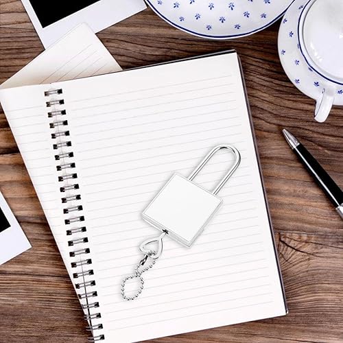 Miniatura 3 de EXCEART 1 juego de mini candado pequeño candado de transferencia de calor DIY cerradura de equipaje cerradura con llave para joyero, bolso,