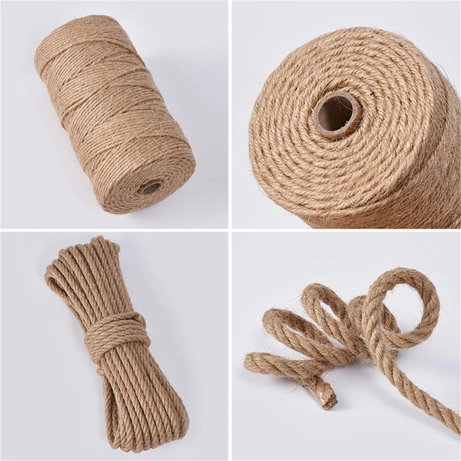 50m 1mm-10mm Juteseil Hanfseil Schnur Makramee Schnüre for Handwerk DIY Heimdekoration Für Camping Garten