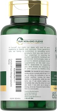 Carlyle African Mango Supplement | 80 Capsules | with Green Tea Extract