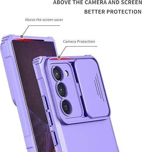 Miniatura 4 de Asuwish Funda de teléfono para Samsung Galaxy Note 20 5G con protector de pantalla de vidrio templado y cubierta para cámara deslizante, soporte