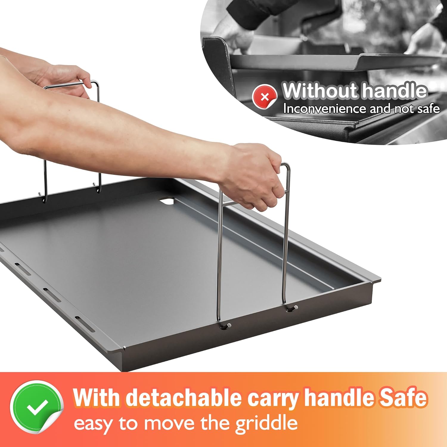 Full Size Griddle for Weber Genesis 300 Grill E310, E330, E320-6788 Full Size Griddle Insert for Genesis S310, S320, S330 Gas Grills, for Weber Part 7524, 7528