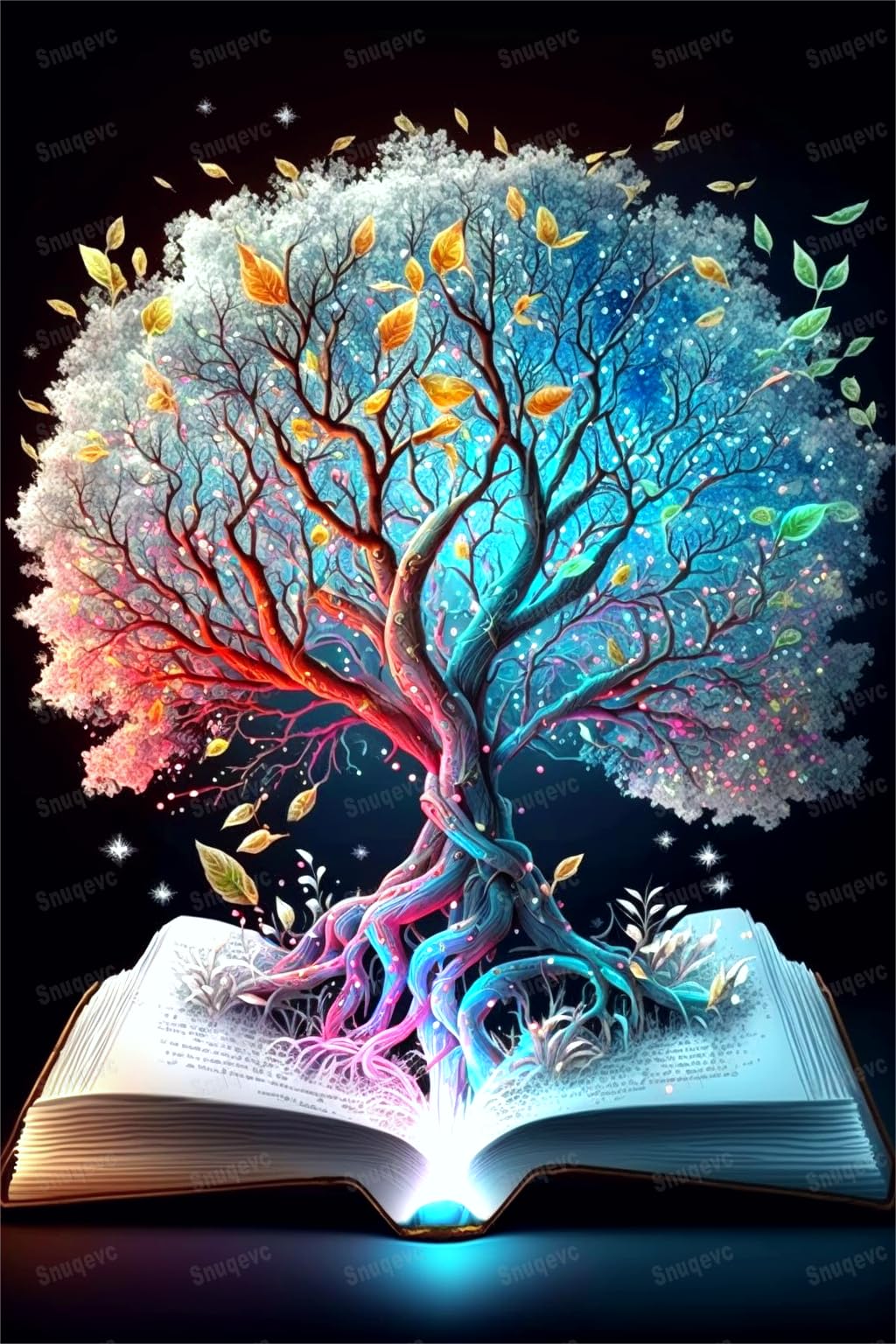 Glowing Tree Book 1000 Piece Artistic Jigsaw Puzzle - Best Brain Exercises for Adults Puzzles - Vibrant Colors, Cultural Art, Premium Quality - Modern