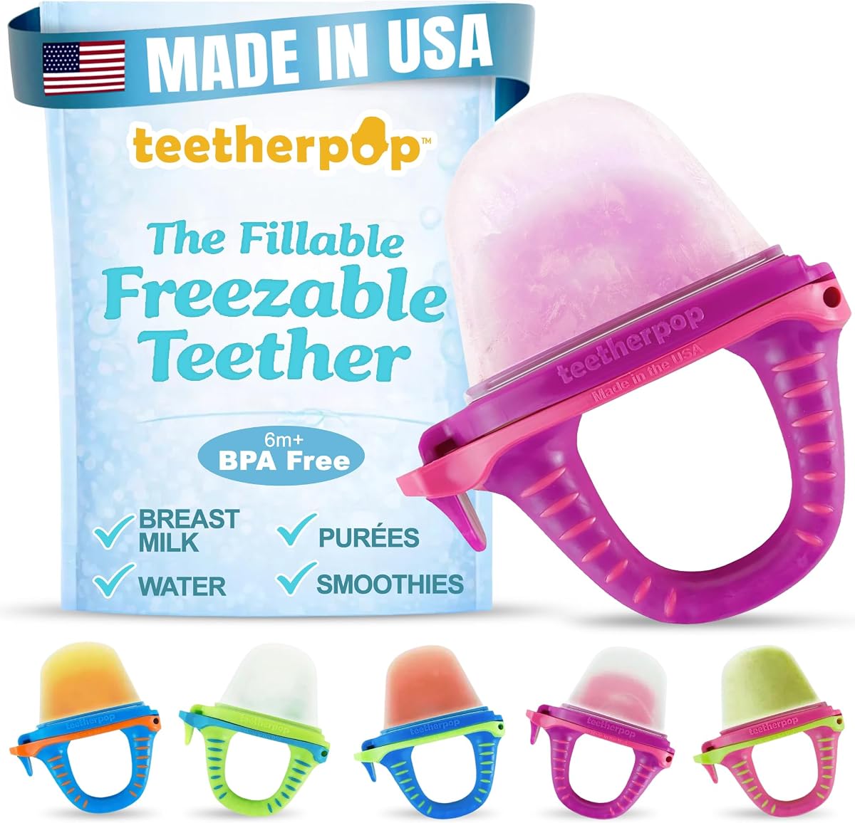 Fillable Freezer Teethers for Babies - Chillable Teething Toys for Infants