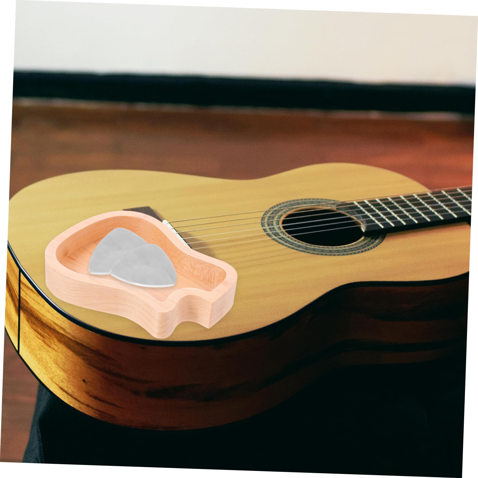 Yardwe 4 Stück Gitarren aus Ahornholz Praktische Aufbewahrung für Gitarrenplektren Tragbar und Leicht für Musiker mit Ausreichendem Platz für Verschiedene Picks und Zubehör